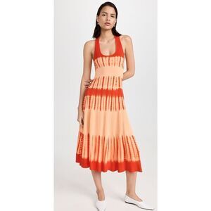 Proenza Schouler Viscose Knit Tie Dye Dress in Orange Multi NWT Size Medium